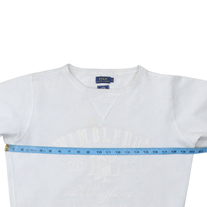 Polo Ralph Lauren Women’s White Wimbledon Sweatshirt Small Crew Neck
