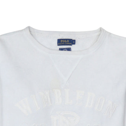 Polo Ralph Lauren Women’s White Wimbledon Sweatshirt Small Crew Neck