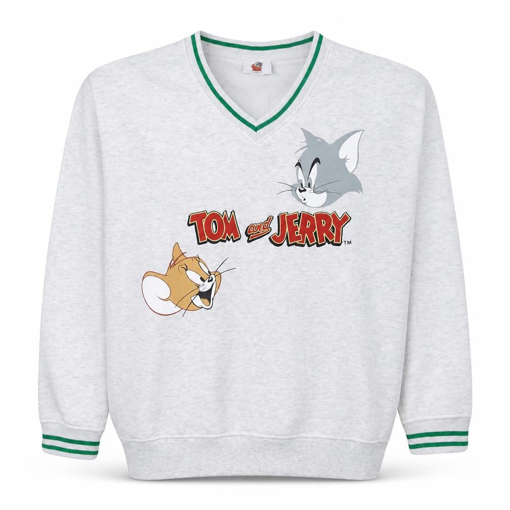 Primark Teens Grey Tom and Jerry V-Neck Pullover Sweatshirt XS