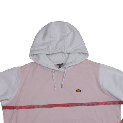 Ellesse Women Pink White Pullover Hoodie Size 24 Colourblock Logo