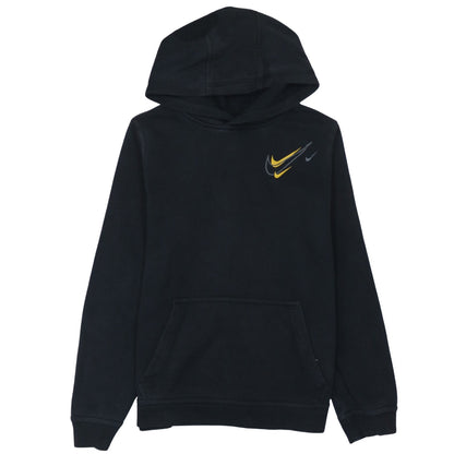 Nike Boys Black XL Pullover Hoodie with Yellow Logo Print