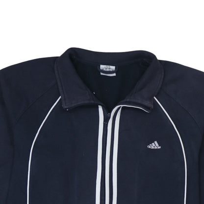 Adidas Men's Blue Full Zip Sweatshirt L Collared Sports Style