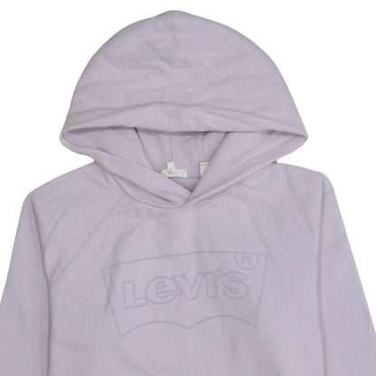 Levi's Women’s Lilac Pullover Hoodie Small Cotton Logo