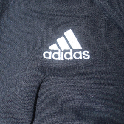 Adidas Women's Black Full Zip Hoodie Size L 16-18 Three Stripe Hooded Sweatshirt