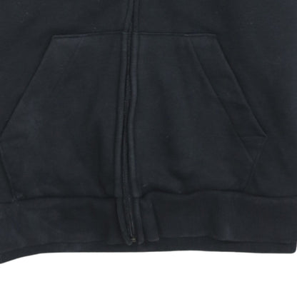 Adidas Women's Black Full Zip Hoodie Size L 16-18 Three Stripe Hooded Sweatshirt