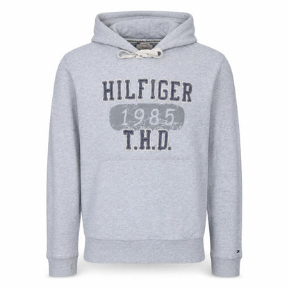 Hilfiger Denim Men's Grey Pullover Hoodie Medium 1985 Logo