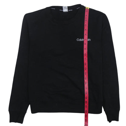 Calvin Klein Mens Black Crew Neck Pullover Sweatshirt Size S