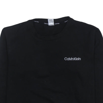 Calvin Klein Mens Black Crew Neck Pullover Sweatshirt Size S