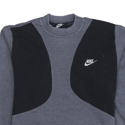 Nike Men's Grey Black Logo Crew Neck Pullover Sweatshirt 2XL