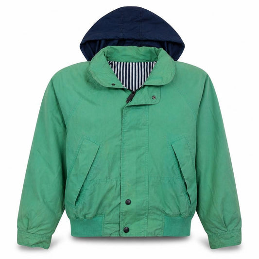 Nautica Women’s Green Cotton Hooded Bomber Jacket XL