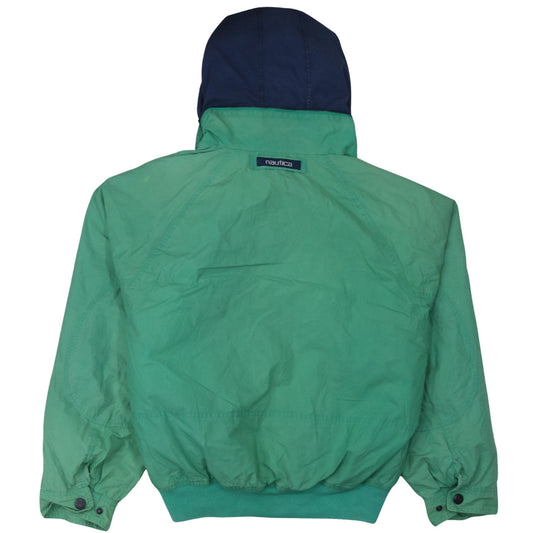 Nautica Women’s Green Cotton Hooded Bomber Jacket XL