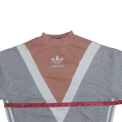 Adidas Women’s Grey Pink Colourblock Pullover Sweatshirt Size 14A