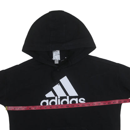 Adidas Women's Black Pullover Hoodie Medium Logo Fleece Sweatshirt