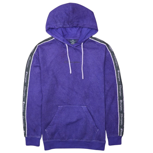 Champion Men's Purple Pullover Hoodie Small Logo Tape Long Sleeve