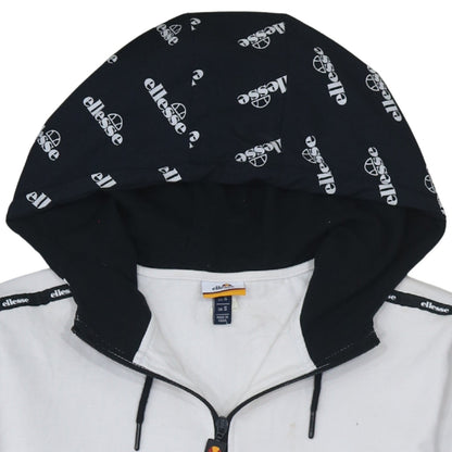 Ellesse Men’s White Small 1/2 Zip Hoodie with Logo Detail