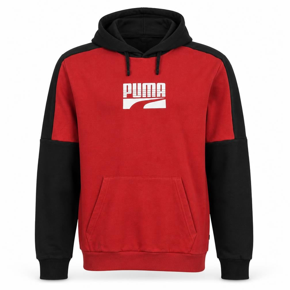Puma Men's Red & Black Pullover Hoodie Size S Logo Sportswear