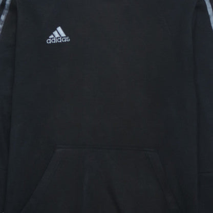 Adidas Men's Black Pullover Hoodie Fleece Regular Fit Size S
