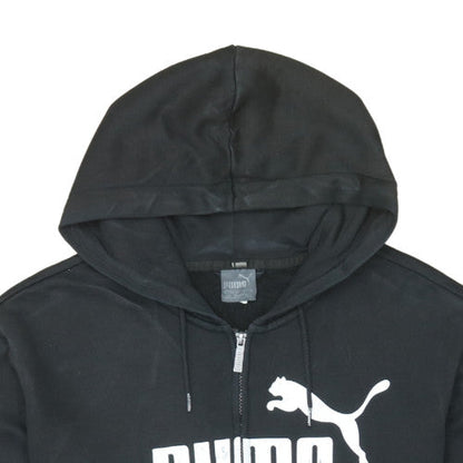 Puma Men's Black Full Zip Hoodie L Sports Logo Sweatshirt