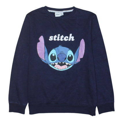 Disney Women’s Navy Blue Stitch Sweatshirt UK 10/12 Small