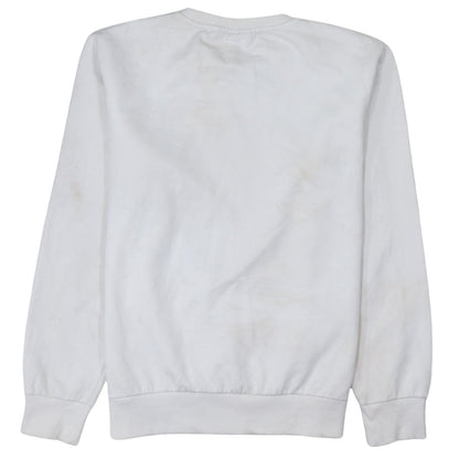 Fila Men's White Crew Neck Logo Tape Sweatshirt M