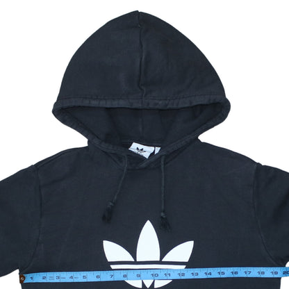 adidas Men’s Black Pullover Hoodie S Trefoil Graphic Fleece
