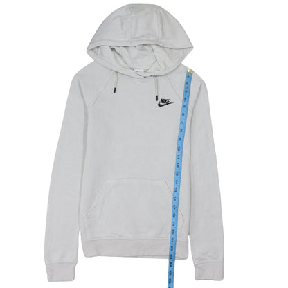 Nike Womens Beige XS Pullover Hoodie Cotton Blend Logo Sweatshirt