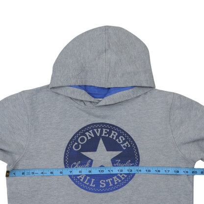 Converse Boys Grey Pullover Hoodie All Star Logo Long Sleeve Size M