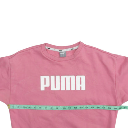 Puma Women Pink Crew Neck Pullover Sweatshirt UK 10
