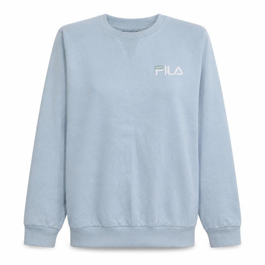 Front view of Fila Women's Blue Crew Neck Pullover Sweatshirt, size S