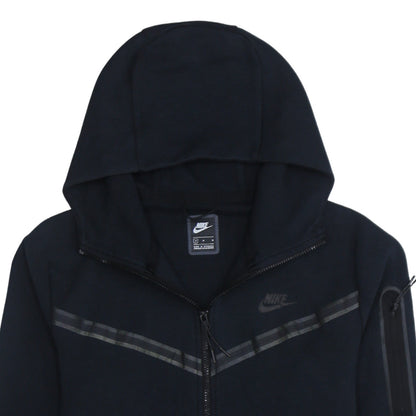 Nike Men's Black Full Zip Hoodie M Sportswear Cotton Blend
