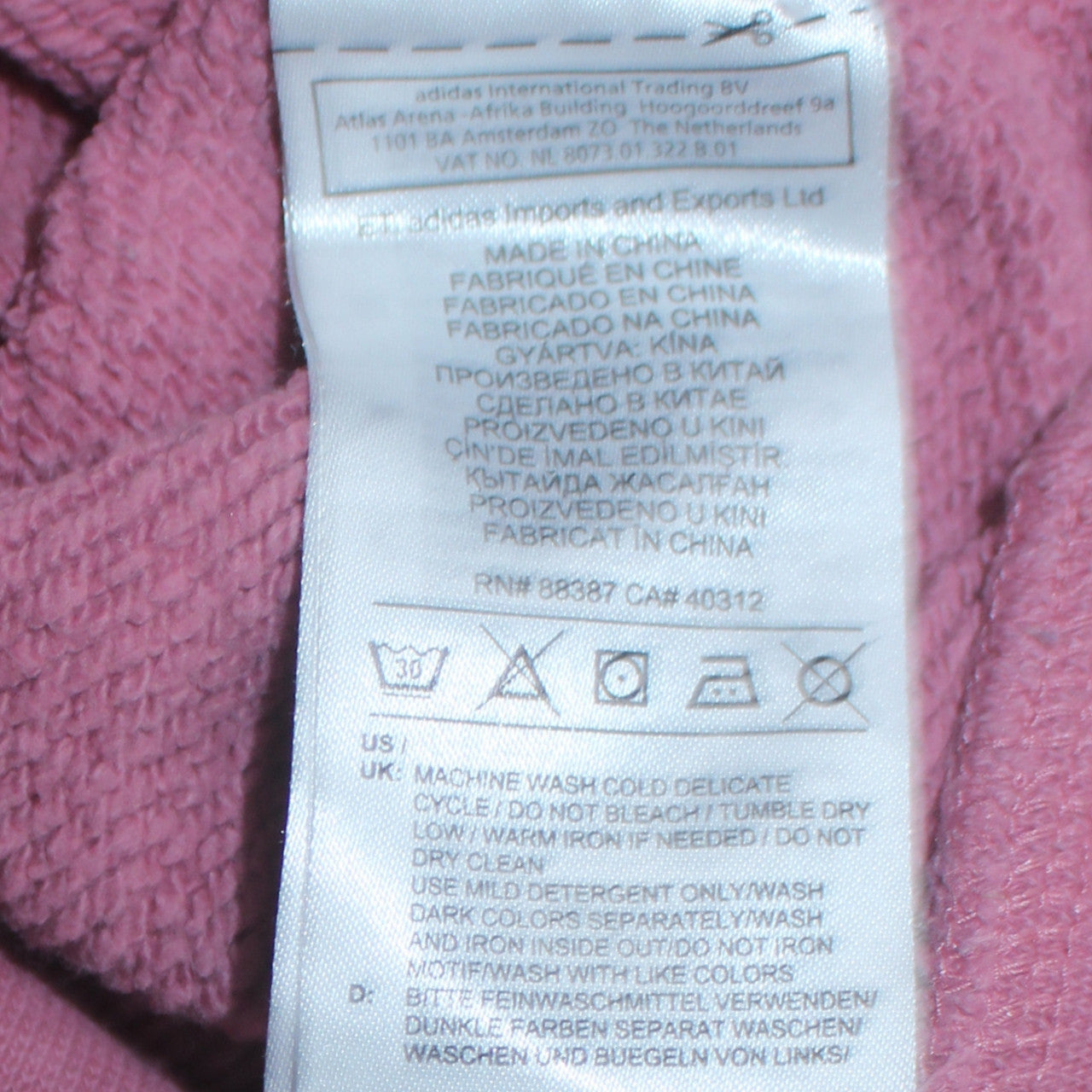 Adidas Womens Pink Sweatshirt UK 12 Long Sleeve Crew Neck Casual