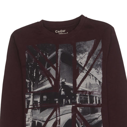 Cedar Wood State Men's Brown XS London Graphic Print Sweatshirt