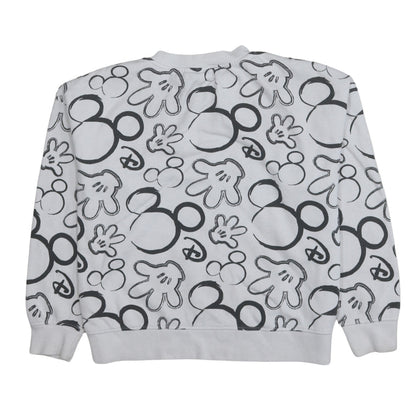 Disney Womens Grey Mickey Mouse Print Pullover Sweatshirt Size S