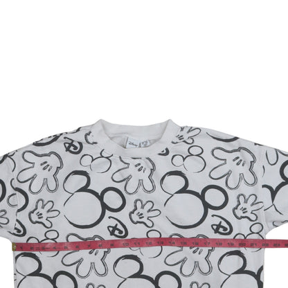 Disney Womens Grey Mickey Mouse Print Pullover Sweatshirt Size S