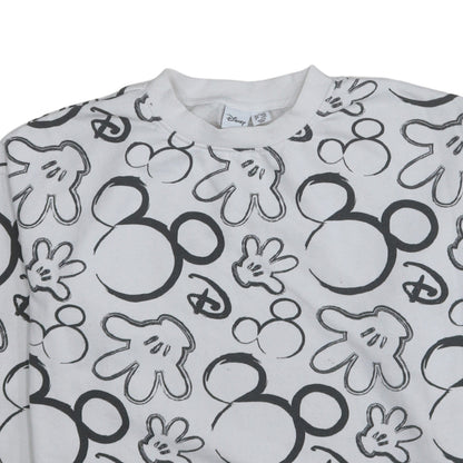 Disney Womens Grey Mickey Mouse Print Pullover Sweatshirt Size S
