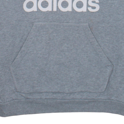 Adidas Womens Grey Trefoil Pullover Hoodie Size 10 Relaxed Fit