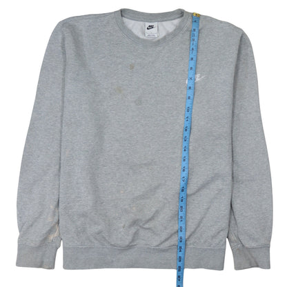 Nike Men's Grey Logo Crew Neck Pullover Sweatshirt Size L