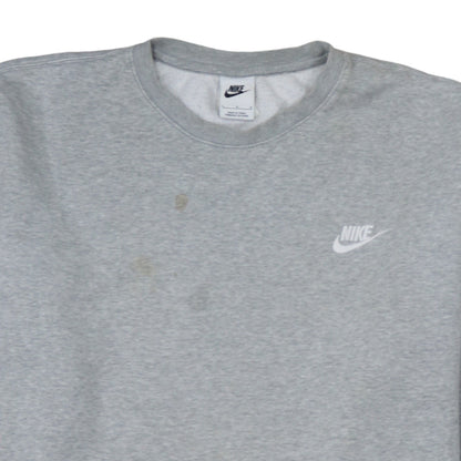 Nike Men's Grey Logo Crew Neck Pullover Sweatshirt Size L