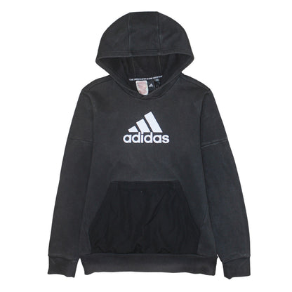 Adidas Boys Black Pullover Hoodie 13-14 Years Logo Fleece Sweatshirt