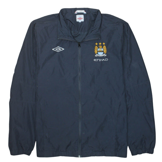 Umbro Men's Blue Manchester City Full Zip Windbreaker Jacket L