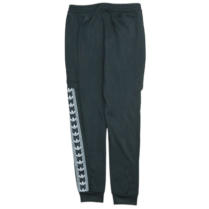adidas Men Black Jogger Trousers M Logo Tapered Fleece Activewear