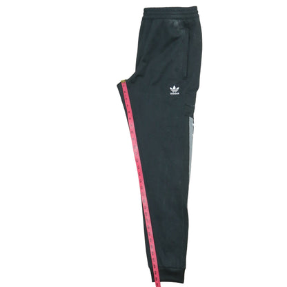 adidas Men Black Jogger Trousers M Logo Tapered Fleece Activewear