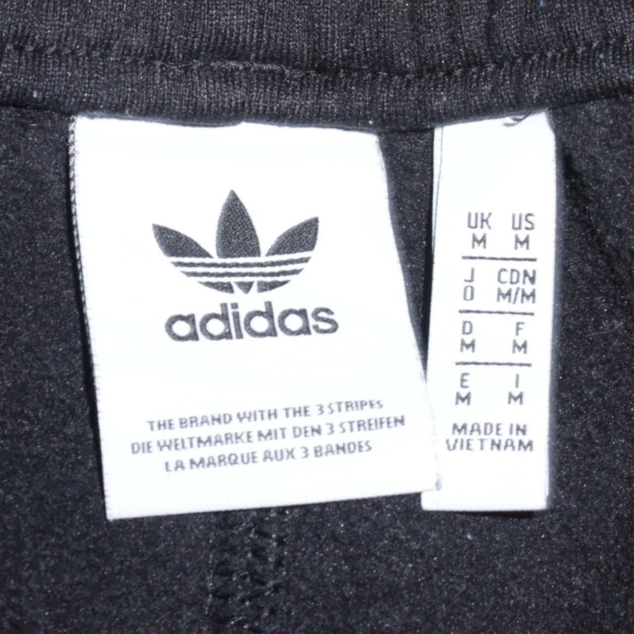 adidas Men Black Jogger Trousers M Logo Tapered Fleece Activewear