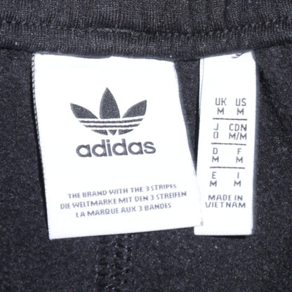 adidas Men Black Jogger Trousers M Logo Tapered Fleece Activewear