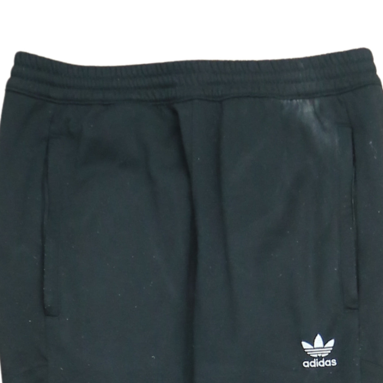 adidas Men Black Jogger Trousers M Logo Tapered Fleece Activewear