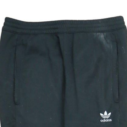 adidas Men Black Jogger Trousers M Logo Tapered Fleece Activewear
