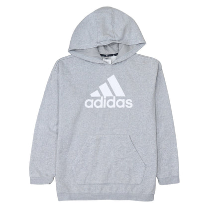 Adidas Women's Grey Pullover Hoodie Size UK 12-14 Casual Logo Sweatshirt