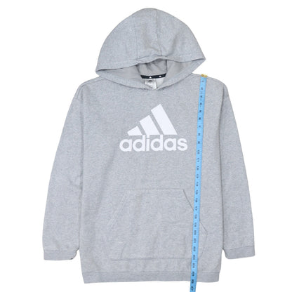 Adidas Women's Grey Pullover Hoodie Size UK 12-14 Casual Logo Sweatshirt