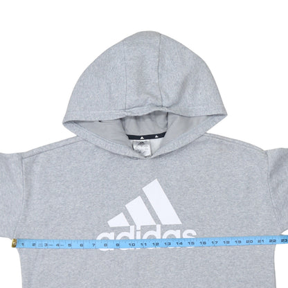 Adidas Women's Grey Pullover Hoodie Size UK 12-14 Casual Logo Sweatshirt