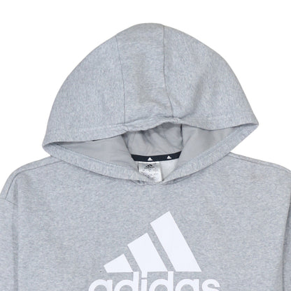 Adidas Women's Grey Pullover Hoodie Size UK 12-14 Casual Logo Sweatshirt